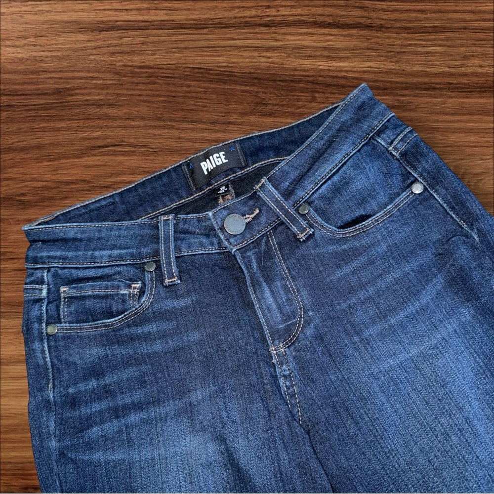 PAIGE 25 Cameron VERDUGO Crop skinny dark blue stretch jeans Mid Rise soft L‎
